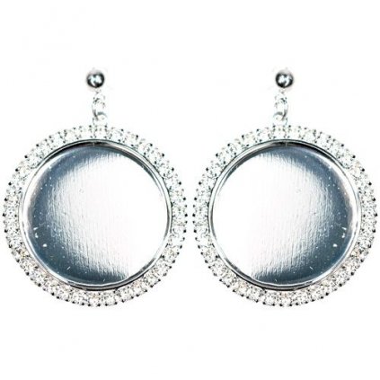 Náušnice bimbací crystalROCKS STRASS kruh 25mm rhodium