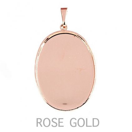 Přívěsek crystalROCKS ovál 30/22mm rose gold