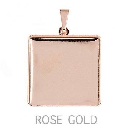 Přívěsek crystalROCKS čtverec 20mm rovně rose gold