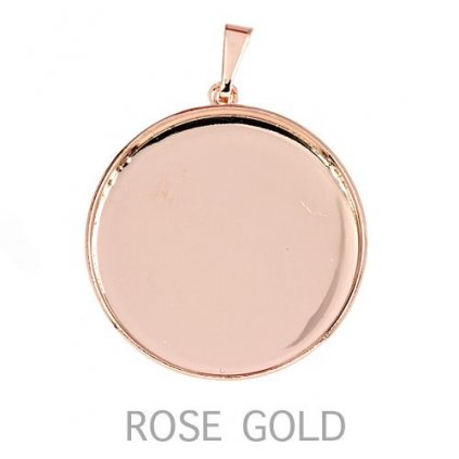 Přívěsek crystalROCKS kruh 25mm rose gold