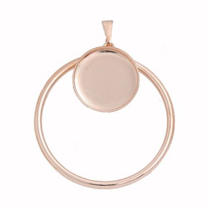 Přívěsek RING crystalROCKS 15mm rose gold