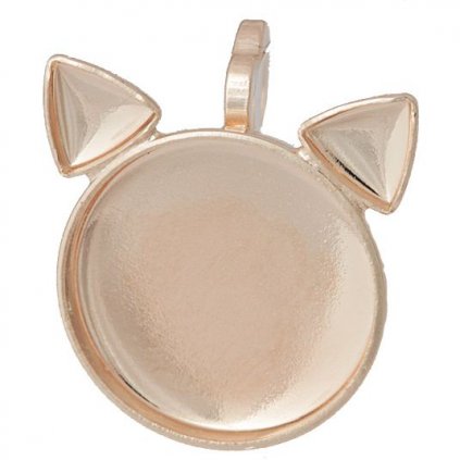 Přívěsek Kočka crystalROCKS 15mm rose gold