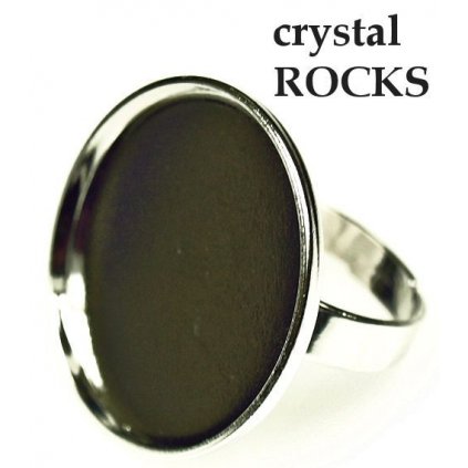 Prsten crystalROCKS kruh 25mm rhodium