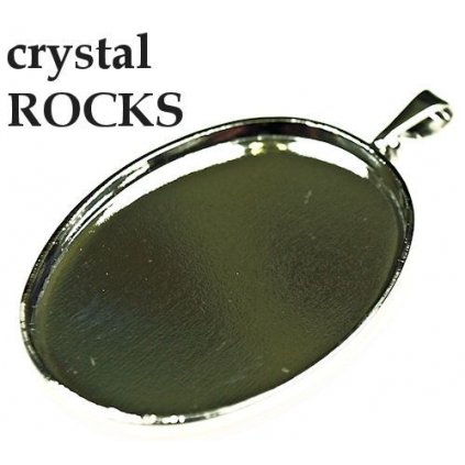 Přívěšek crystalROCKS ovál 30/22mm rhodium