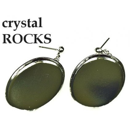 Náušnice crystalROCKS ovál 30/22mm rhodium