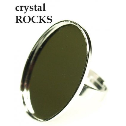 Prsten crystalROCKS ovál 30/22mm rhodium