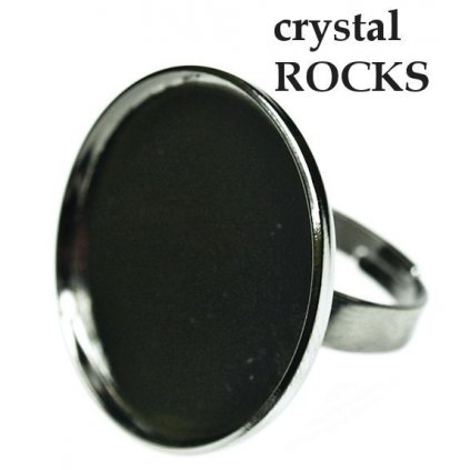 Prsten crystalROCKS kruh 25mm ruthenium