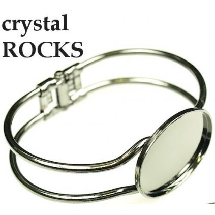 Náramek crystalROCKS ovál 30/22mm ruthenium