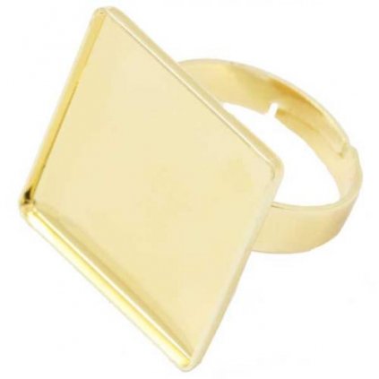 Prsten crystalROCKS čtverec 20mm gold plating 24kt