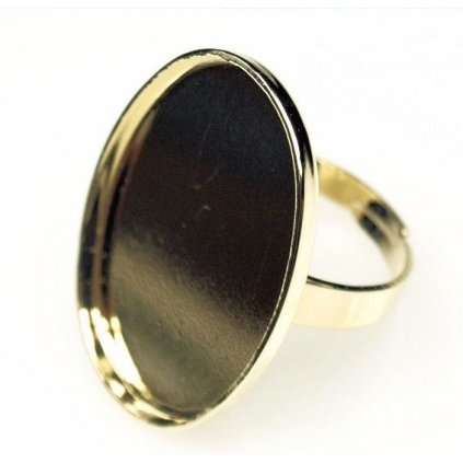 Prsten crystalROCKS ovál 30/22mm gold plating 24kt