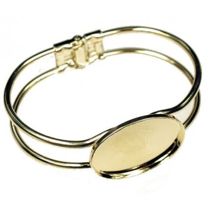 Náramek crystalROCKS ovál 30/22mm gold plating 24kt