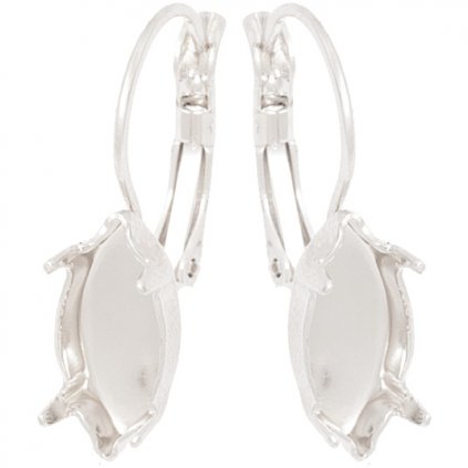 Náušnice Naveta 15/7mm krapny rhodium
