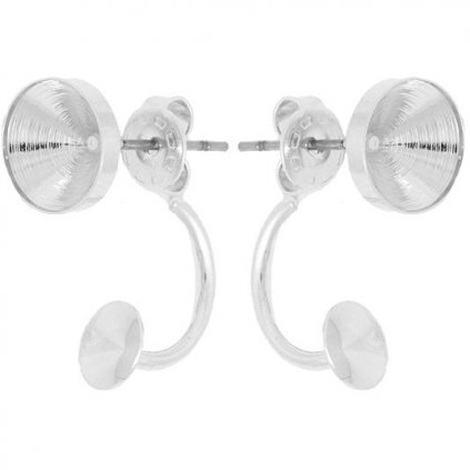 Náušnice DOUBLE Chaton 8mm/rivoli 6mm rhodium