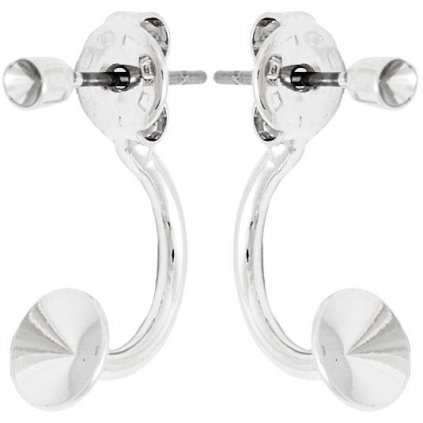 Náušnice DOUBLE Chaton pp14/rivoli 6mm rhodium