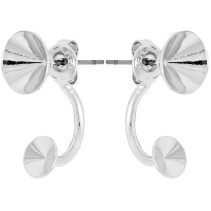 Náušnice DOUBLE Chaton light 8mm/rivoli 6mm rhodium