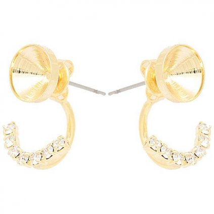 Náušnice DOUBLE chaton 8mm/strass gold plating 24kt