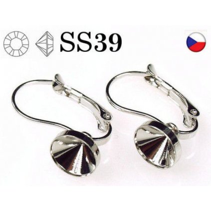 Náušnice  Chaton ss39 rhodium
