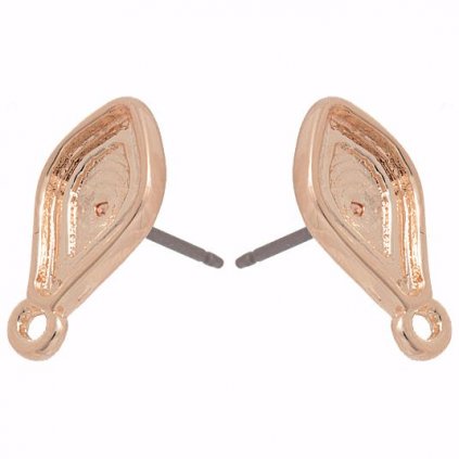 Náušnice puzeta s očkem Flame 10mm rose gold