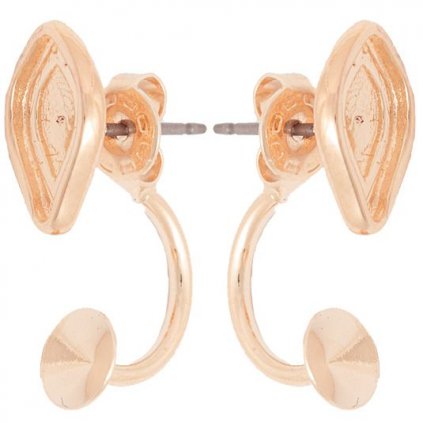 Náušnice DOUBLE Flame 10mm/rivoli 6mm rose gold