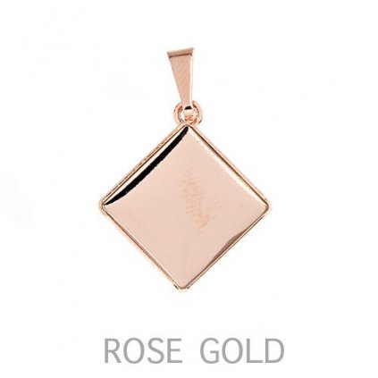 Přívěsek Chessboard 12mm koso rose gold