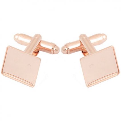 Manžetový knoflík Chessboard 12mm rose gold