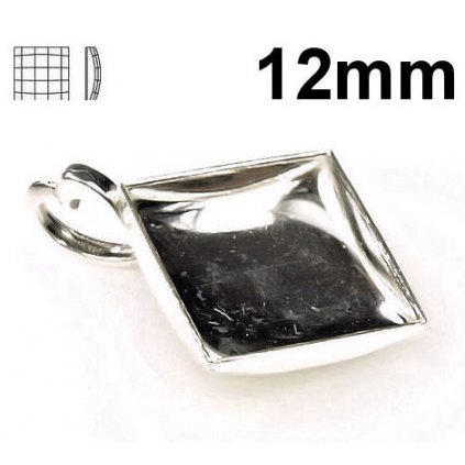 Přívěšek koso Chessboard 12mm Ag925/1000