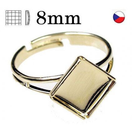 Prsten Chessboard 8mm gold plating 24kt