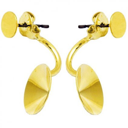 Náušnice DOUBLE Heart 10mm/rivoli 12mm gold plating 24kt