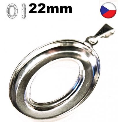 Přívěsek Cosmic Oval 22/16mm rhodium