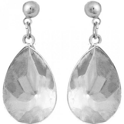 Náušnice bimbací Pear 18mm rhodium