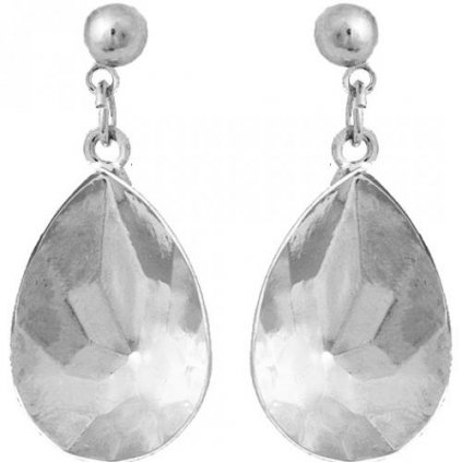 Náušnice bimbací Pear 18mm rhodium