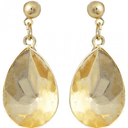 Náušnice bimbací Pear 18mm gold plating 24kt