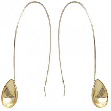 Náušnice BIG Pear 14mm gold plating 24kt