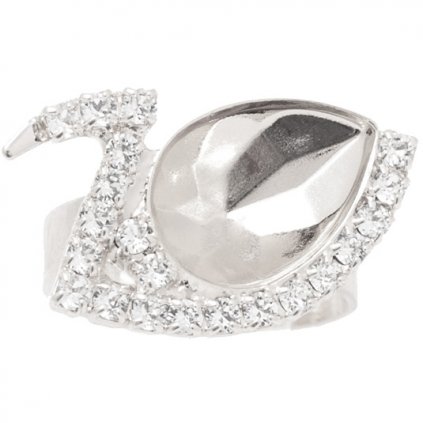 Prsten labuť Pear 14mm strass rhodium