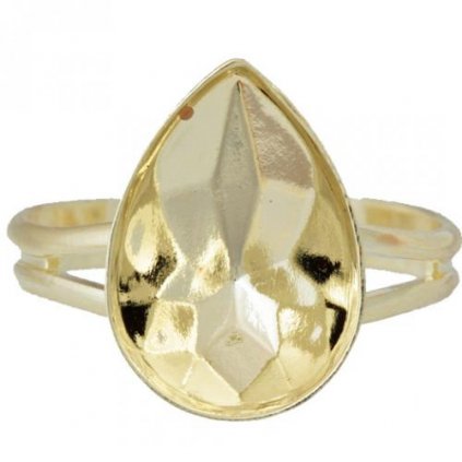 Prsten Pear 14mm gold plating 24kt