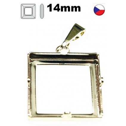 Přívěsek střed SquareRing 14mm krapny gold plating 24kt