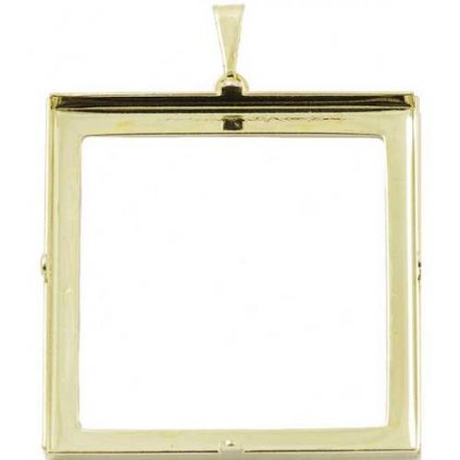 Přívěsek střed SquareRing 30mm krapny gold plating 24kt