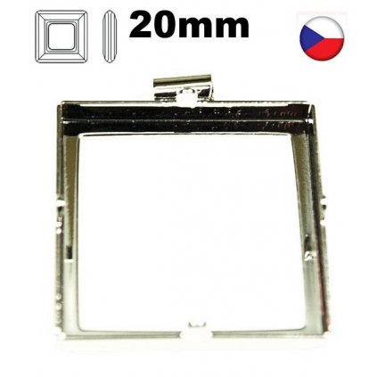Přívěsek střed trubička SquareRing 20mm krapny rhodium