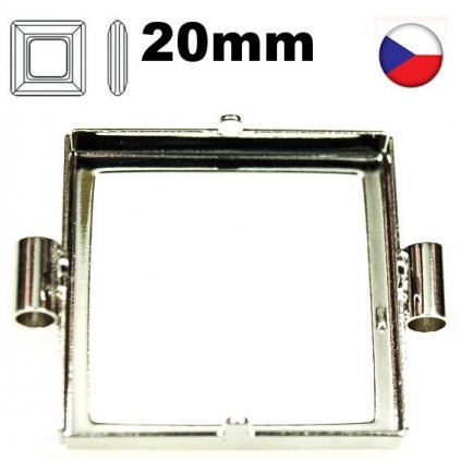 Spojovací komponent trubička SquareRing 20mm krapny rhodium