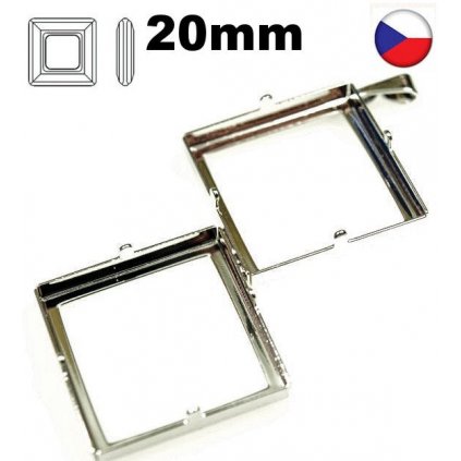 Přívěsek SquareRing 2x20mm krapny rhodium
