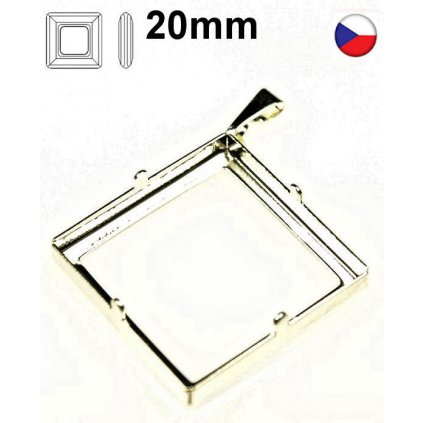 Přívěsek koso SquareRing 20mm krapny gold plating 24kt