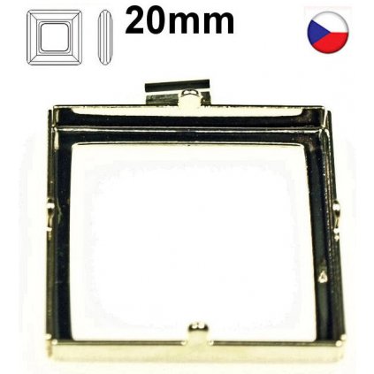 Přívěsek trubička střed SquareRing 20mm krapny gold plating 24kt