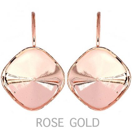 Náušnice Square 12mm koso rose gold