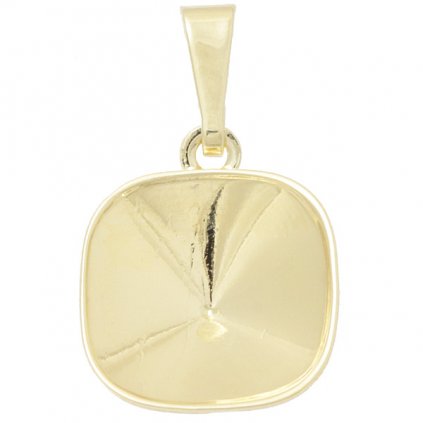 Přívěsek rovně Square 12mm gold plating 24kt