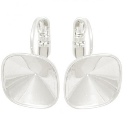 Náušnice rovně Square 10mm rhodium