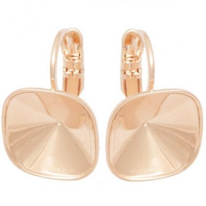 Náušnice rovně Square 10mm rose gold