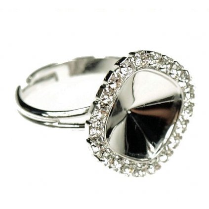 Prsten STRASS Square 12mm rhodium