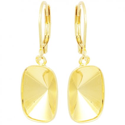 Náušnice Cushion 14/10mm gold plating 24kt