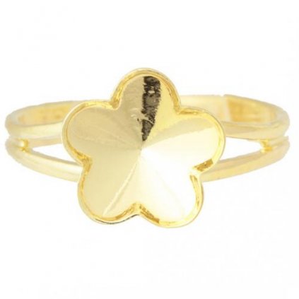 Prsten Flower 10mm gold plating 24kt