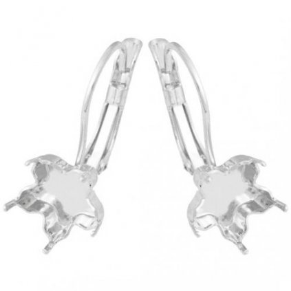 Náušnice Flower 10mm krapny rhodium